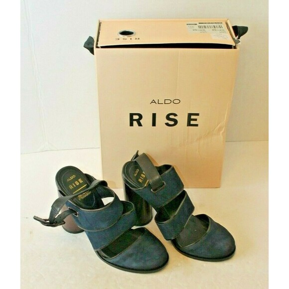 Aldo Rise Heels Ostwald Helgason Blue Suede Shoes Sz US 6 EU 37 UK 4 - Picture 2 of 10